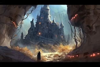 design 2d game concept art background and environment