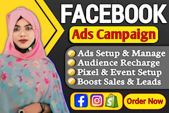 set up and manage fb ads, and instagram ads campaign for sales and leads