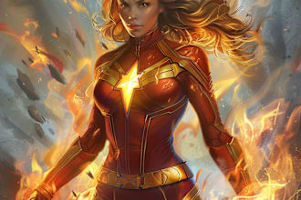 create an amazing superhero cartoon character and portrait