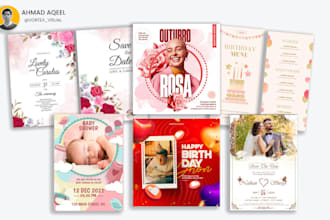 design custom invitation for birthdays, baby showers and gender reveals