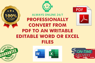 professionally convert from pdf to an editable word or excel files