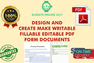 design and create make editable fillable pdf form documents