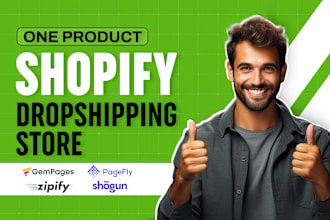 design shopify landing page, one product shopify dropshipping store design