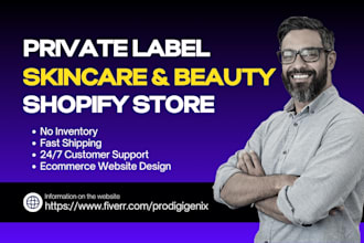 create automated private label beauty and skincare shopify website store design