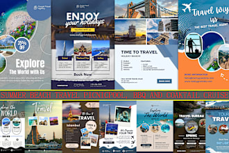 design creative tour, trip , holiday, travel flyer poster