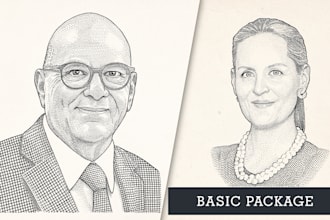 draw wsj stipple style hedcut engraving portrait illustration