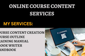 create  training manual course script course content creation curriculum outline