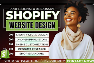 create shopify dropshipping store, shopify website design, redesign shopify