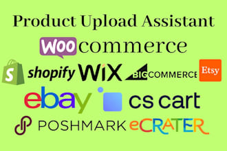 upload products to shopify, ebay, wix, and woocommerce store