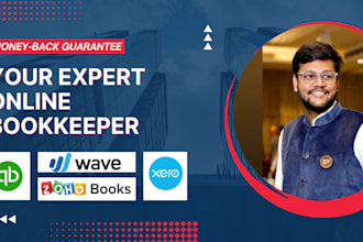 set up and manage bookkeeping in quickbooks, xero, zoho accounts and wave