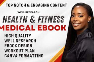 write health and fitness ebook workout plan guide  medical ebook, layout design