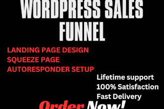wordpress sales funnel, landing page design, wordpress website, sales funnel