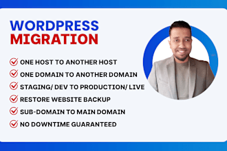 migrate, transfer, backup, move, wordpress website within 1 hour with guarantee