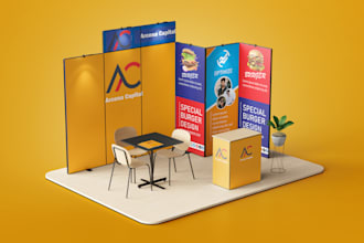 design trade show booth and backdrop for your exhibition