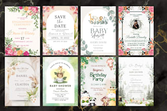 design birthday card, christmas card, party, baby shower