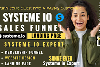 build systeme io sales funnel, systeme io landing page, clickfunnel landing page