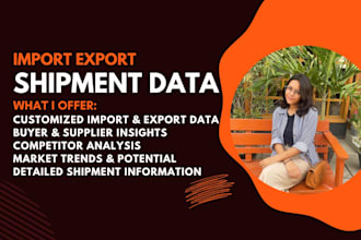 provide import export shipment data for any hs code or product