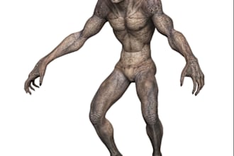 build realistic 3d creature, stylized 3d character model, rig3d for ue5, animate