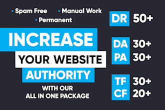 increase da pa dr ur tf cf of your websites by SEO backlinks