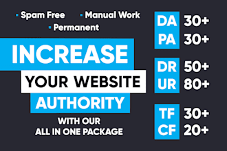 increase da pa dr ur tf cf of your websites by SEO backlinks