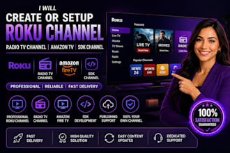 create or setup roku channel, radio tv channel, amazon tv, sdk channel