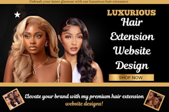 design hair extension website hair extension shopify store hair extension store
