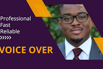 record an african american male voice over in english