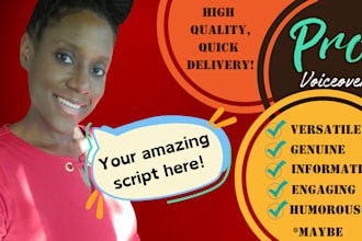 do female african american voiceover quickly and skillfully