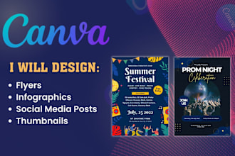 be your canva expert will design flyers brochures infographics