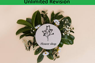 draw hand drawn botanical flower floral flower shop logo