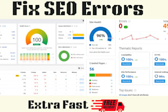 fix ahrefs site audit, semrush, technical SEO errors or issues