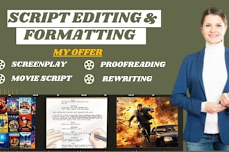 ghostwrite edit and format your blockbuster movie script, screenplay, TV series,