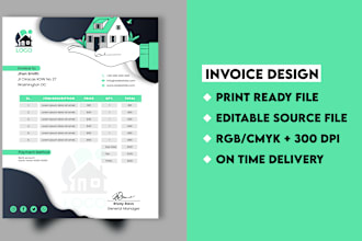 create modern invoice template, price list and letterhead