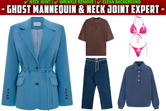 ghost mannequin, neck joint, flat lay, symmetry, shadow, apparel editing
