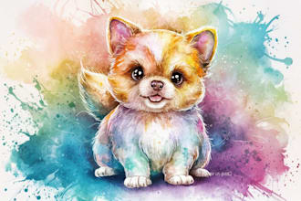 paint adorable watercolor pet portrait
