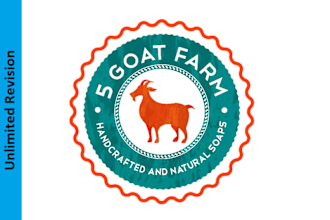 make illustration style goat farm logo design
