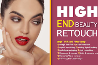 do high end portrait retouching,  photo retouching, wedding editing in photoshop