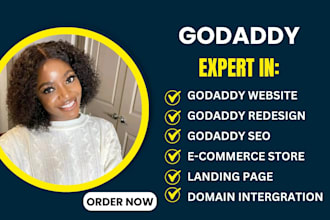 do godaddy website design, godaddy website redesign and godaddy ecommerce store