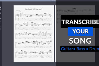 transcribe any solo or song for guitar and bass