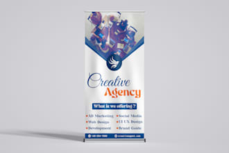create an outstanding roll up banner or billboard design