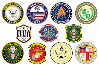 design military badge, sticker, tactical patch, vintage and circular stamp logo