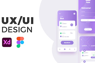 design mobile app UX ui in figma and xd