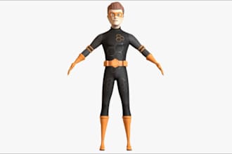 stylized 3d character model,uv map,retopology,chibi model,nft,roblox,retexturing