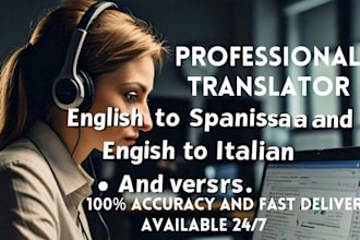 manually translate english to spanish, english to italian, and vice versa