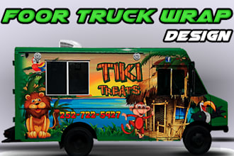 make custom food truck, truck wrap, food trailer, or food truck wrap design