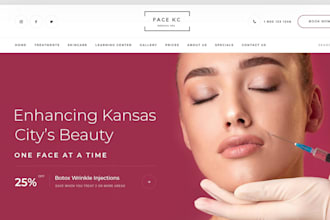 design medical spa website, health and fitness, aesthetics wordpress website