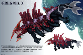 draw concept art for dragons and monsters creatures