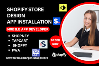 design shopify store mobile app developer shopney tapcart shoppy pwa loox app