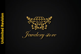 do hand drawn luxury jewelry store logo design