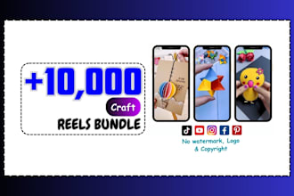 craft 10k viral reels bundle youtube shorts, instagram reels and tiktok videos